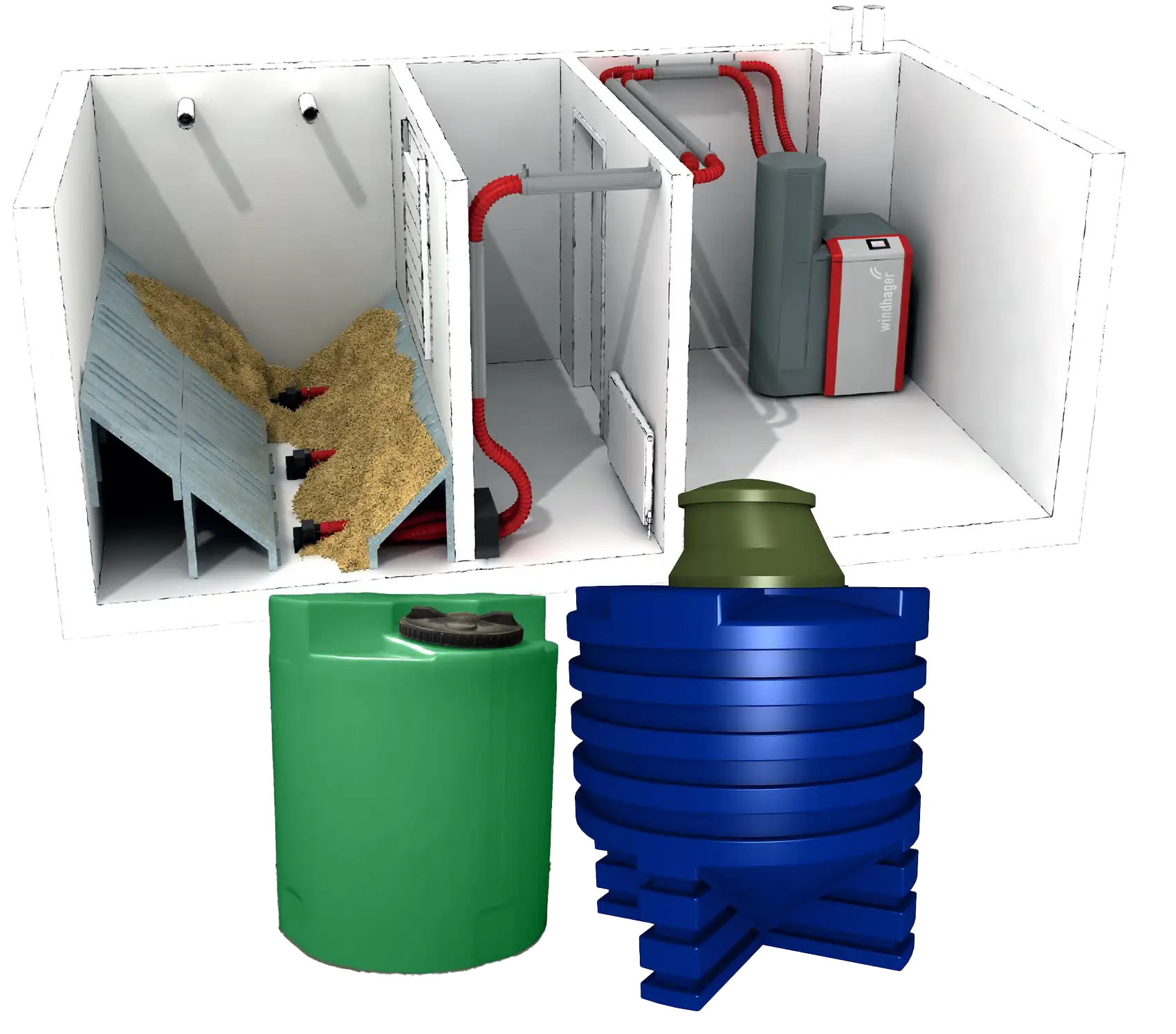 Wood Pellet Hopper and Feed System